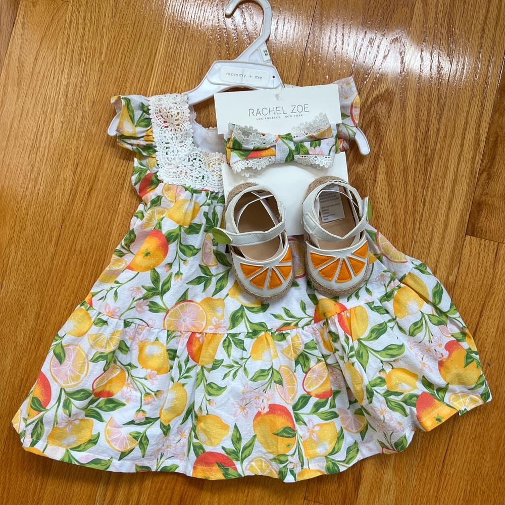 Rachel Zoe White Lace Lemon Print Dress